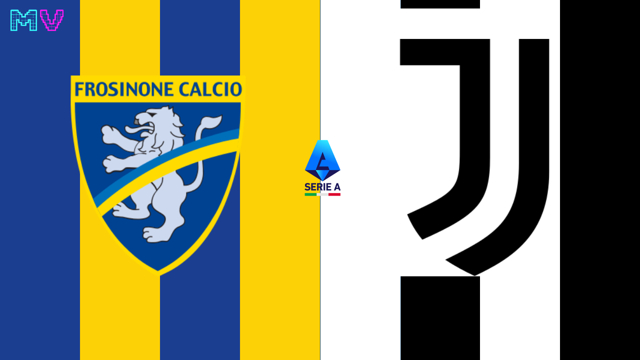 Grafica di copertina per la partita Frosinone-Juventus di Serie A.
