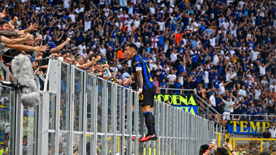 Esultanza Lautaro Martinez dopo il gol al Napoli